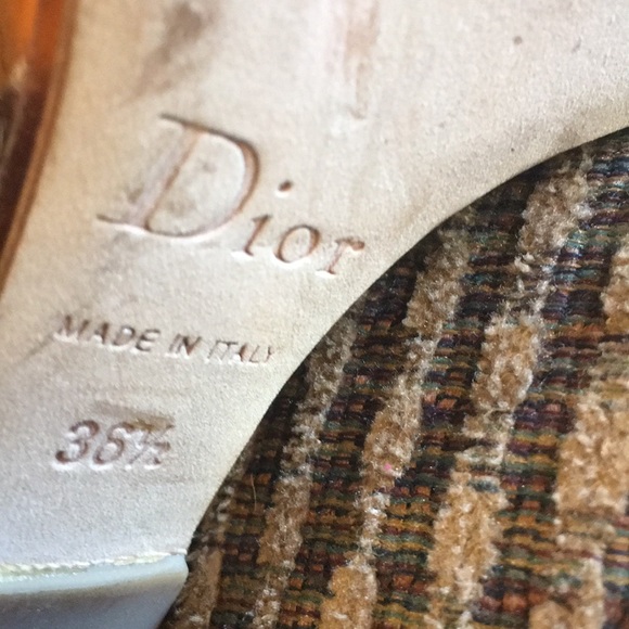 Vintage Dior gold Tortoise colored wedge firm - Picture 10 of 16